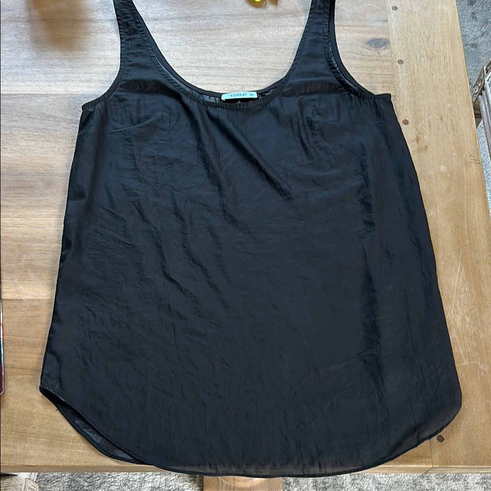 Kookai Black Tank Top with Scoop Neckline